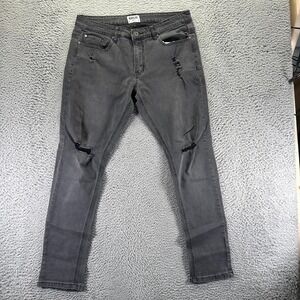 Bearcliff Jeans Men's 34x32 Gray Cotton Skinny Leg Workwear Faded Travel Stretch